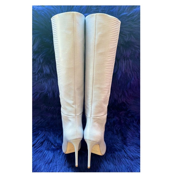 New PARIS TEXAS Snakeskin Effect Leather Boots Denim 38 they run small - Picture 9 of 12